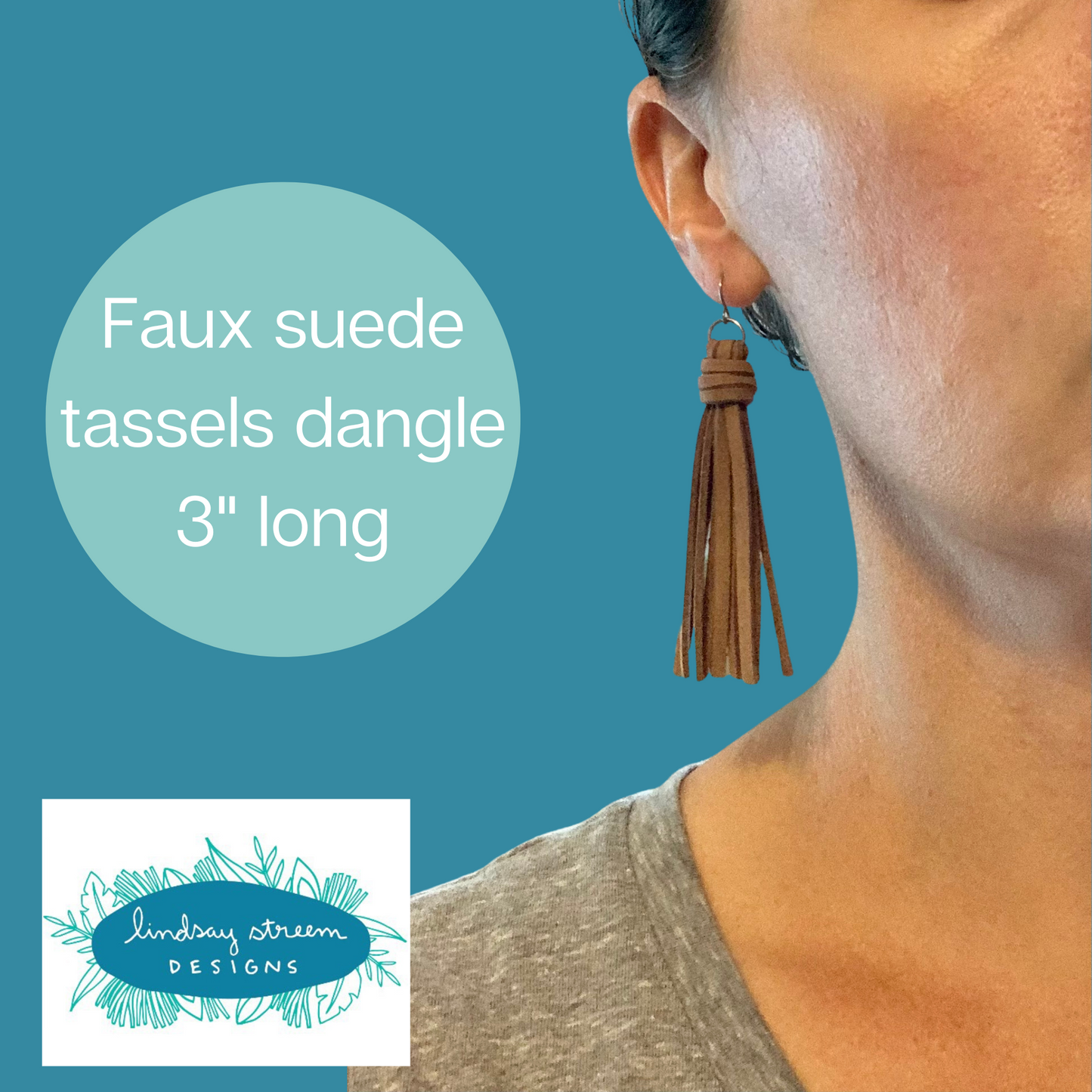 Tassel Earrings - Faux Suede in Soft Yellow