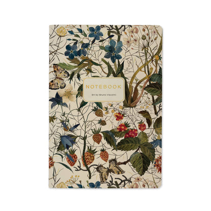 woodland floral notebook and journal on white background