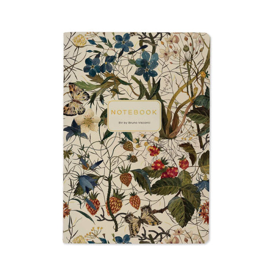 woodland floral notebook and journal on white background