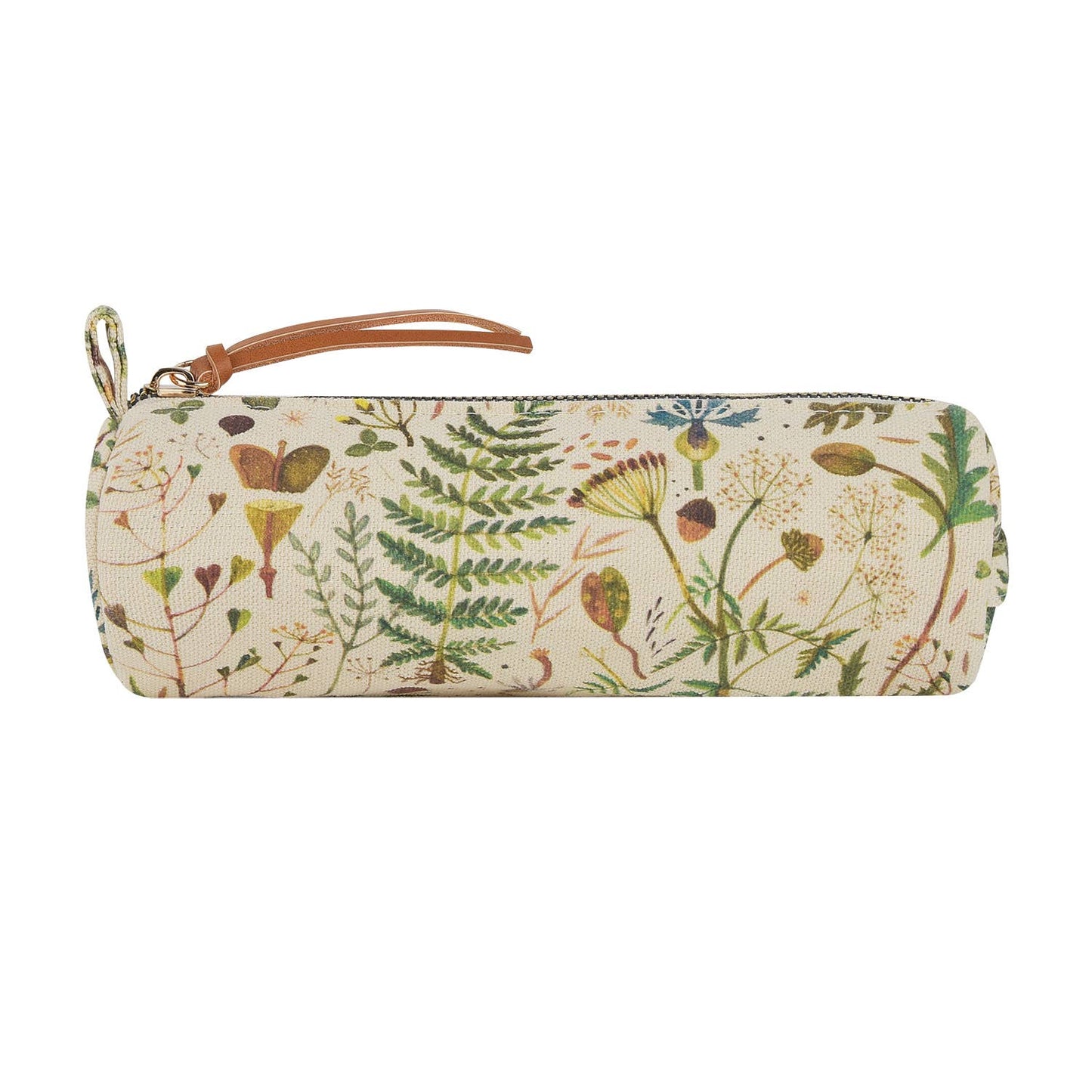 Pencil case with floral pattern on a white background