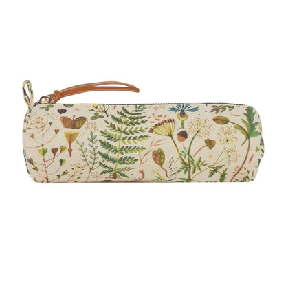 Pencil case with floral pattern on a white background