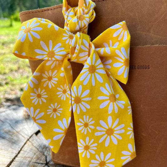 yellow daisy purse scarf bow