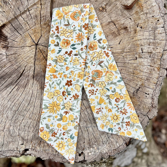 Slim Floral Purse Scarf - Spring Yellow