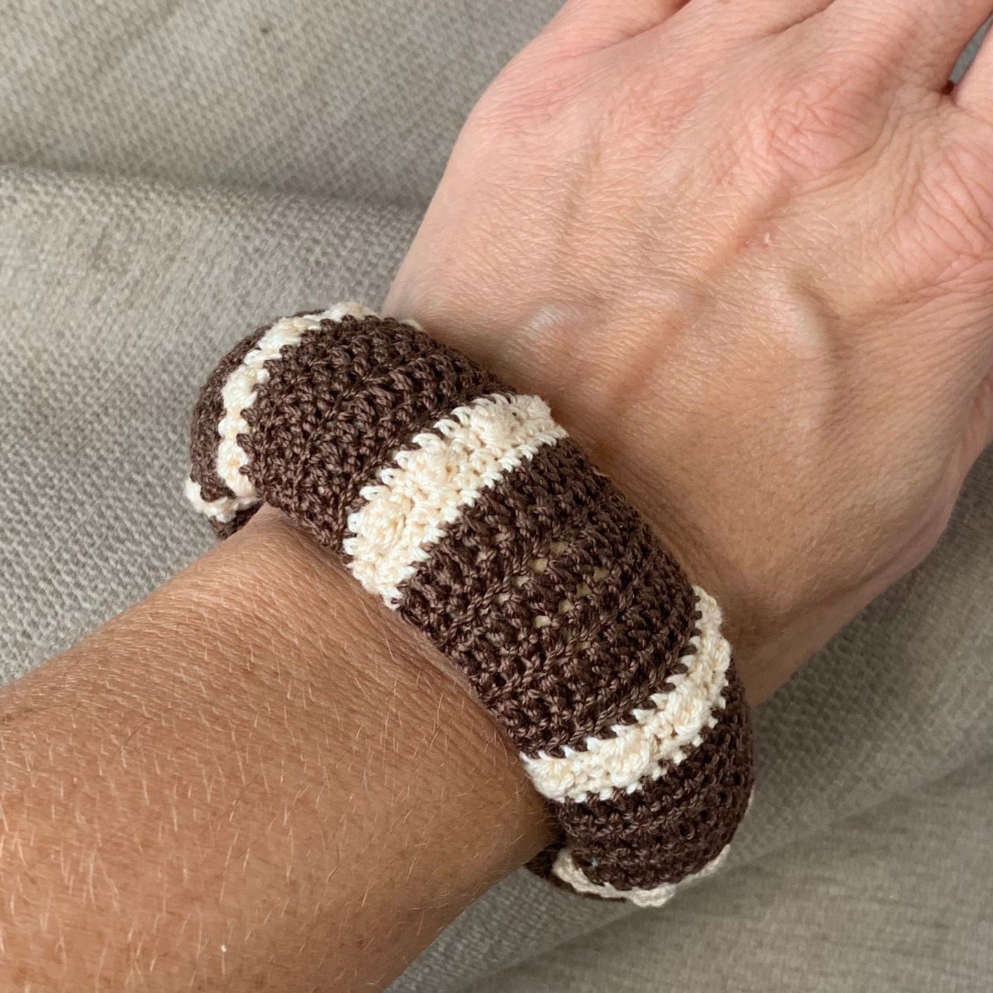 crocheted bangle bracelet