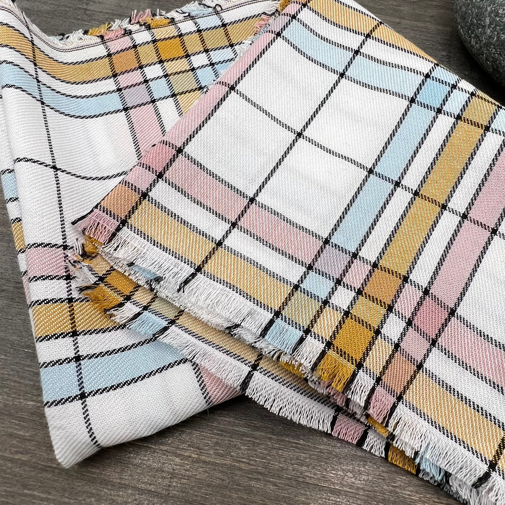 Bandana Square Scarf in Spring Plaid