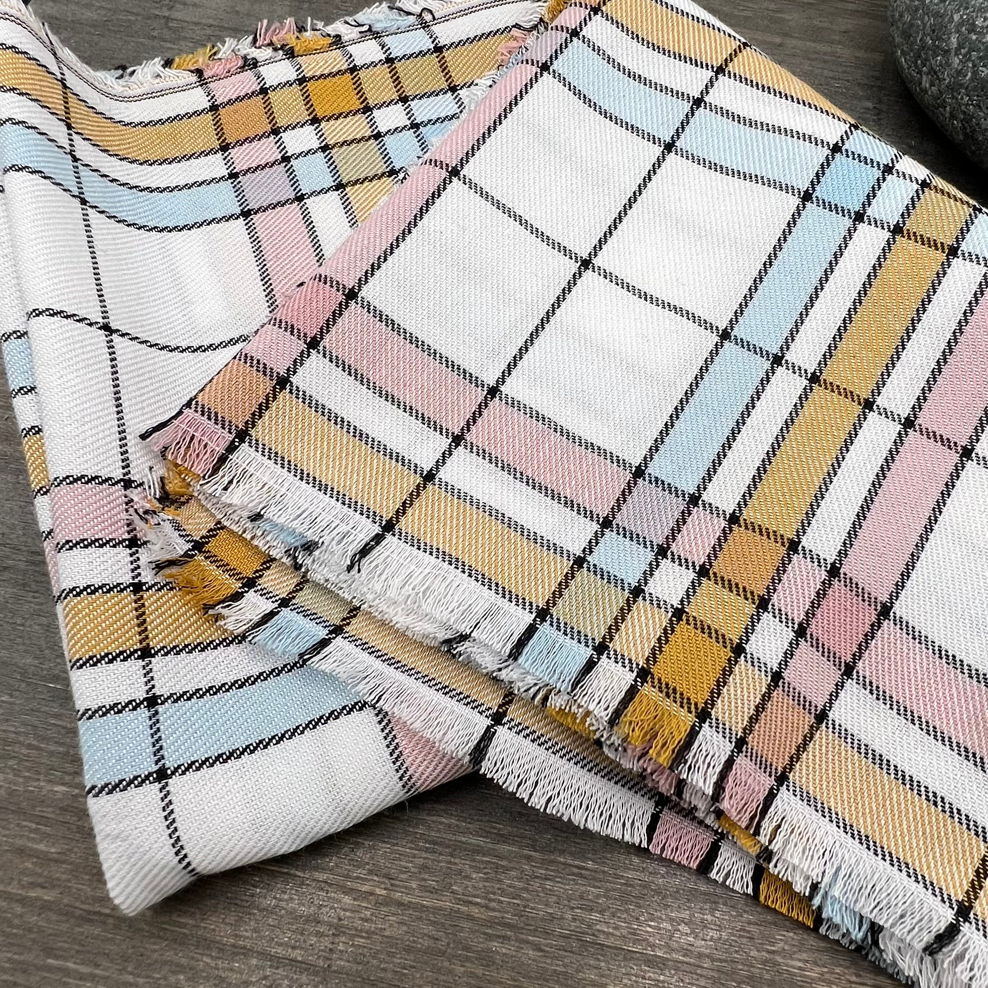 Bandana Square Scarf in Spring Plaid