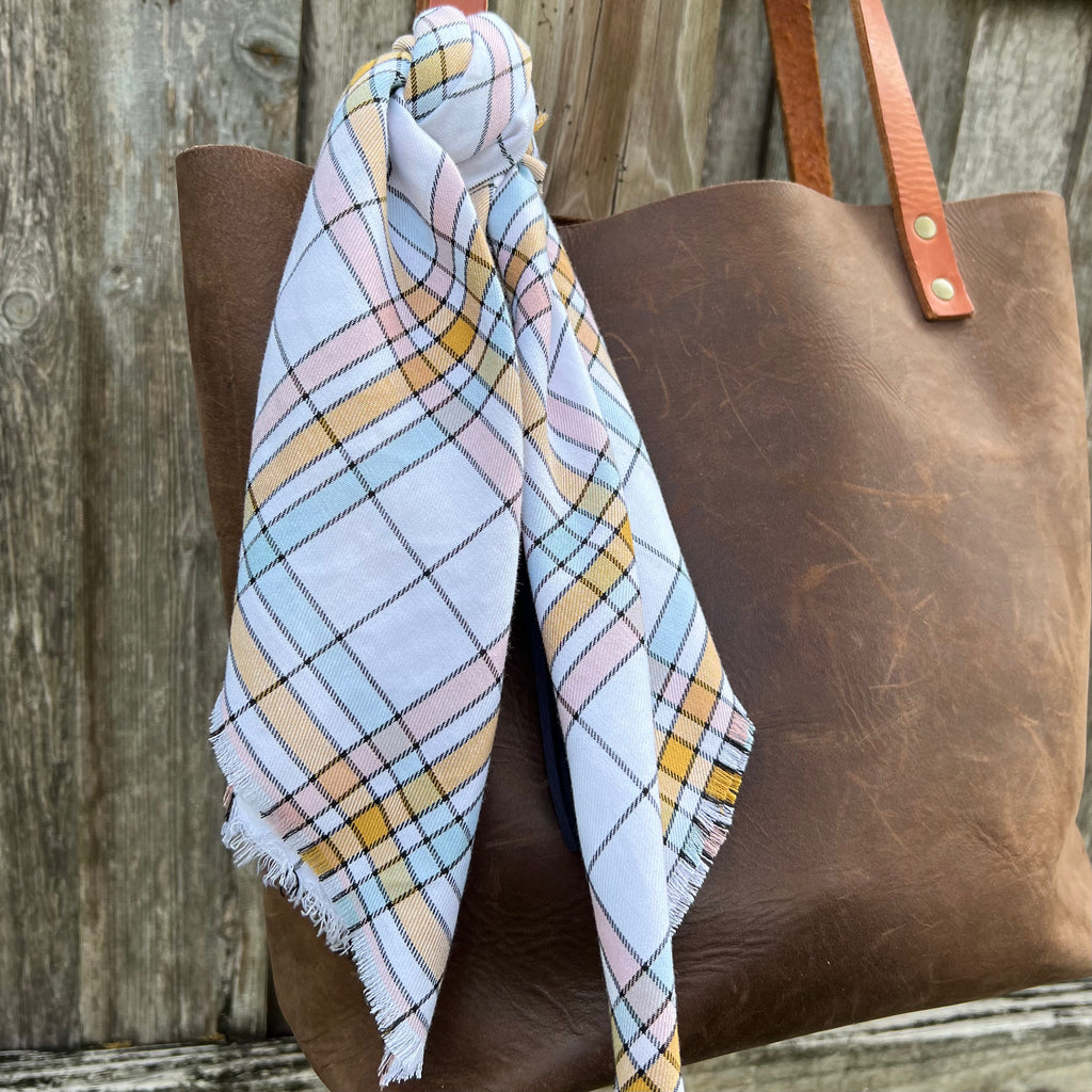 Bandana Square Scarf in Spring Plaid